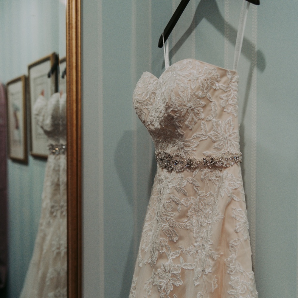 DAVID’S BRIDAL | Sweetheart A-Line Tulle & Lace Wedding Dress - Picture 4 of 7